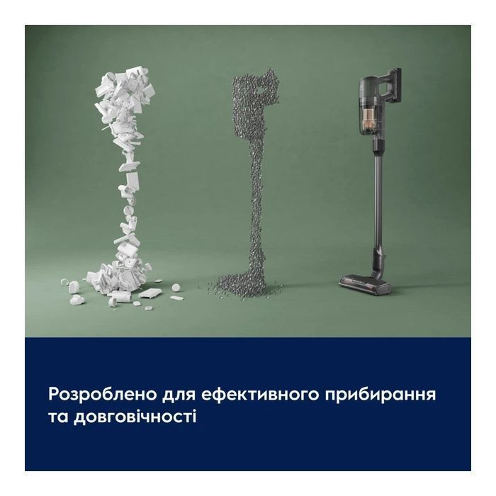 Пилосос Electrolux бездротовий, конт пил -0.3л, автон. робота до 50хв, вага-2.29кг, HEPA12, AutoMode, 5 насадок, сірий