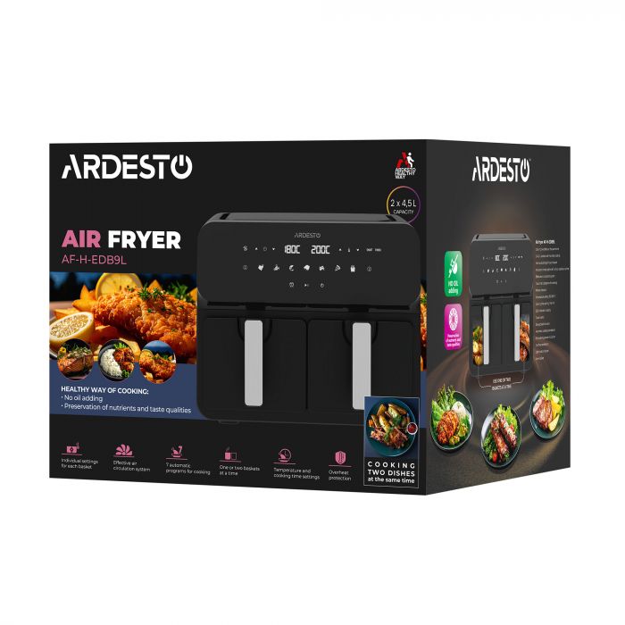 Мультипіч ARDESTO 1700Вт, чаша-2*4.5л, сенсорне керув., 7 авто. програм, пластик, чорний