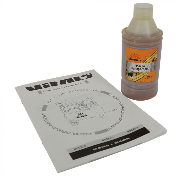 Компресор повітряний Vitals Master GK55.t48-8а 1.5кВт, 50л, 184·120л/хв, 8бар, 27.5кг