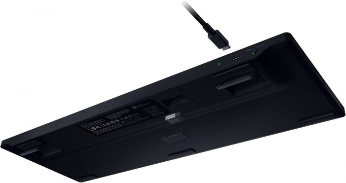 Клавіатура механічна BlackWidow V4 Low-profile HyperSpeed, 104key, Yellow Switch, USB-A/WL/BT, EN, RGB, чорний