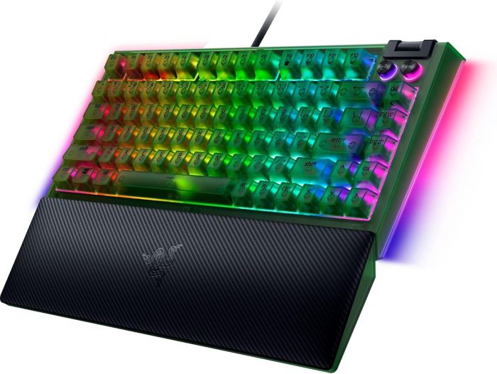Клавіатура механічна Razer BlackWidow V4 75%, 83key, Mechanical Tactile Switch GEN-3, USB-A, EN, RGB, Phantom Green Ed.