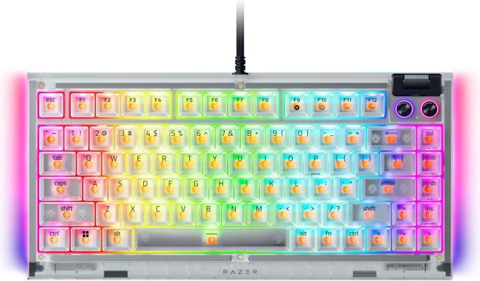 Клавіатура механічна Razer BlackWidow V4 75% RGB 83key Mechanical Tactile Switch GEN-3, USB-A, EN, Phantom White Ed.