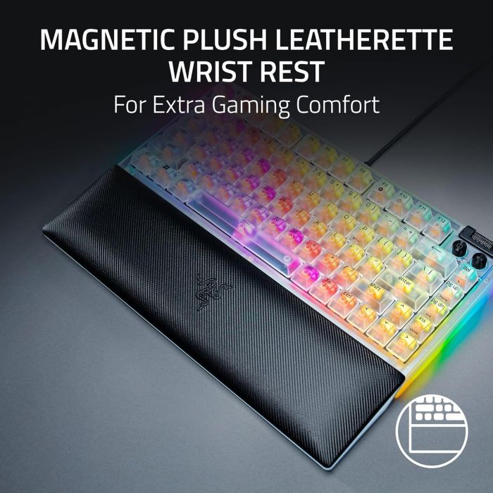 Клавіатура механічна Razer BlackWidow V4 75% RGB 83key Mechanical Tactile Switch GEN-3, USB-A, EN, Phantom White Ed.