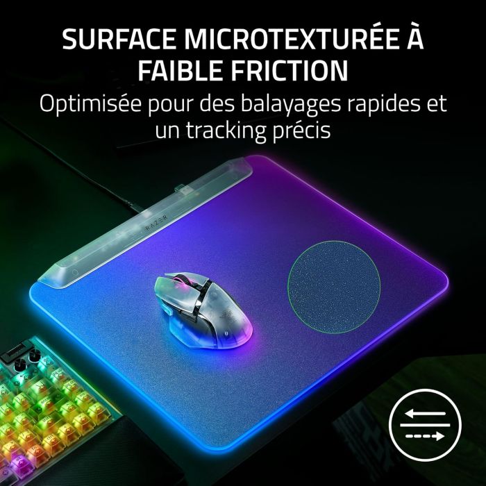 Ігрова поверхня Razer Firefly V2 Pro, М (360х278х4мм), RGB, Phantom White Ed.