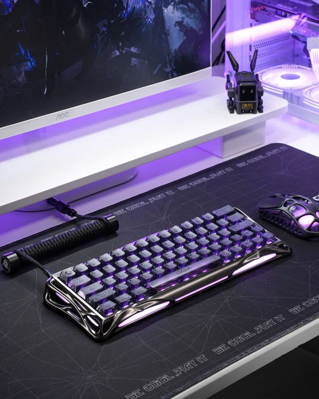 Клавіатура магнітна GravaStar Mercury V60 PRO 60keys, UFO Magnetic Gaming, 8K, USB-A, RGB, Gunmetal Smok