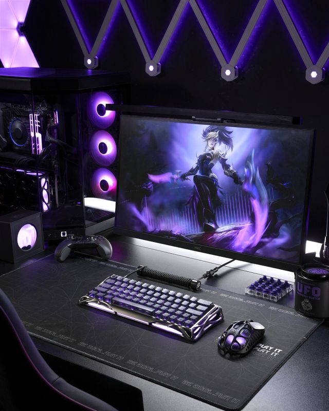 Клавіатура магнітна GravaStar Mercury V60 PRO 60keys, UFO Magnetic Gaming, 8K, USB-A, RGB, Gunmetal Smok