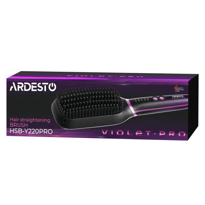 Щітка-випрямляч ARDESTO Violet Pro HSB-Y220PRO, 50Вт, 130-210C, кераміка, чорний
