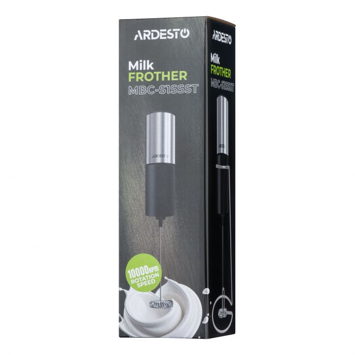 Спінювач ARDESTO ручний MBC-S1SSST, ААx2, з підставкою, чорно-сріблястий