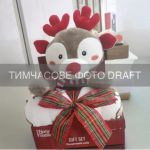 Набір ARDESTO Christmas Deer 2 предмети: плед 90х75см, декор. іграшка 24см, 100% поліестер, сірий