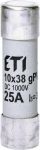 Запобіжник ETI, CH 10x38 gPV 25A 1000V (30kA)