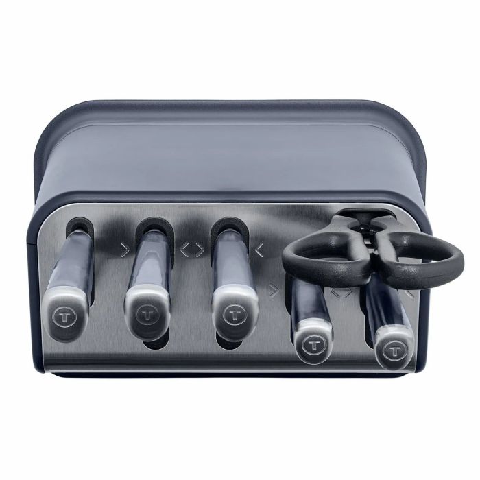 Набір ножів Tefal EverSharp Pro, з блоком, 6предметів, нержавіюча сталь, синій