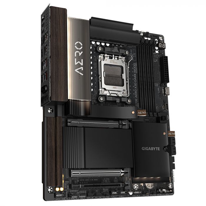 Материнська плата GIGABYTE X870E AERO X3D DK WOOD sAM5 X870 4xDDR5 M.2 Wi-Fi BT HDMI ATX