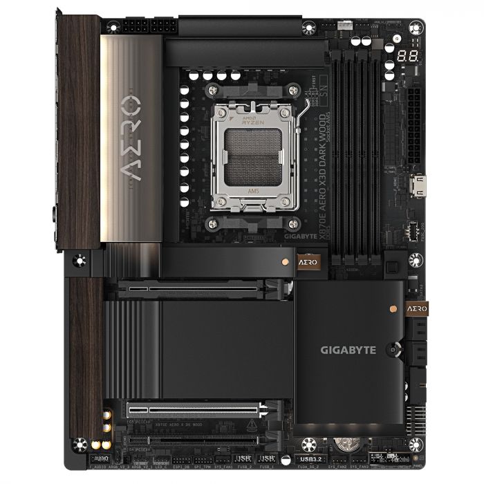 Материнська плата GIGABYTE X870E AERO X3D DK WOOD sAM5 X870 4xDDR5 M.2 Wi-Fi BT HDMI ATX