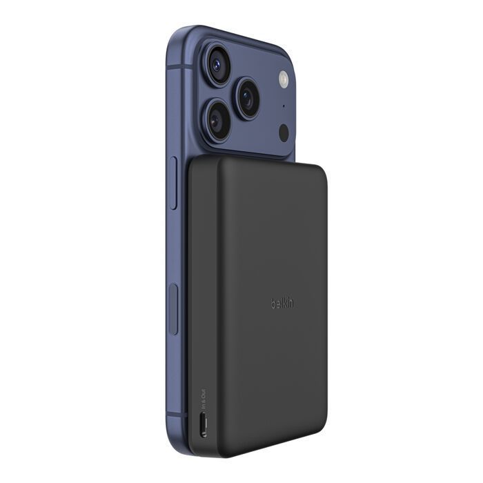 Акумулятор портативний літій-іонний Power Bank Belkin 10000мА·год, 20Вт PD/Qi2 7.5Вт, Slim Magnetic, чорний