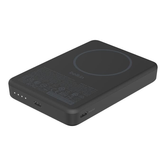 Акумулятор портативний літій-іонний Power Bank Belkin 10000мА·год, 20Вт PD/Qi2 7.5Вт, Slim Magnetic, чорний
