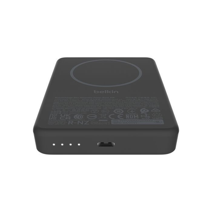 Акумулятор портативний літій-іонний Power Bank Belkin 10000мА·год, 20Вт PD/Qi2 7.5Вт, Slim Magnetic, чорний