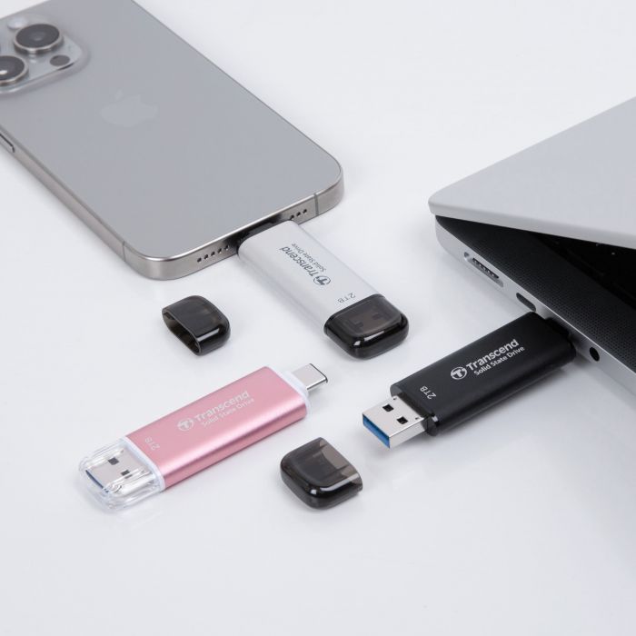 Портативний SSD Transcend  256GB USB 3.1 Gen 2 Type-A + Type-C ESD310 Чорний