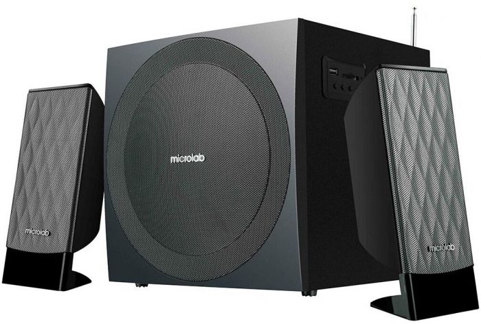 Акустична система MICROLAB M-300U 2.1, 38W, mini-jack/USB/SD/FM, чорний