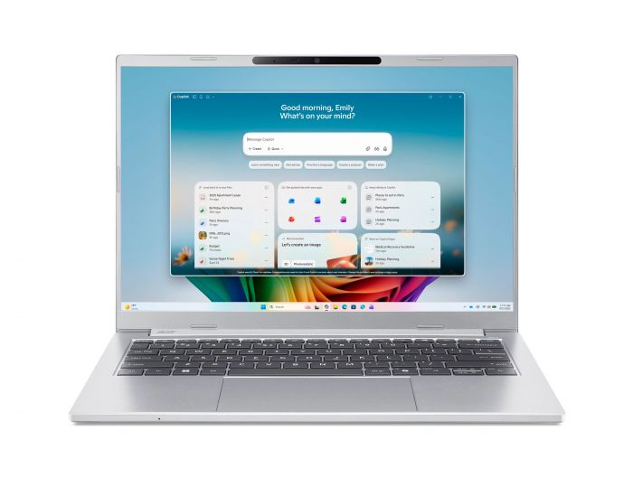 Ноутбук Acer Aspire 14 AI A14-I71M 14" WUXGA OLED, Intel U9-386H, 16GB, F512GB, UMA, Win11, сріблястий