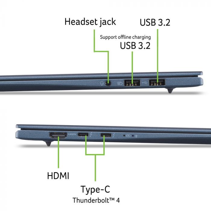 Ноутбук Acer Swift Edge 16 AI SFE16-I51 16" 2.8K OLED, Intel U5-325, 16GB, F512GB, UMA, Win11, синій