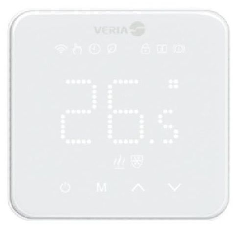 Терморегулятор Veria Control WT45 5...45 °C для теплої підлоги Wi-Fi сенсорний тип датчику повітря + підлога 16A 230В білий