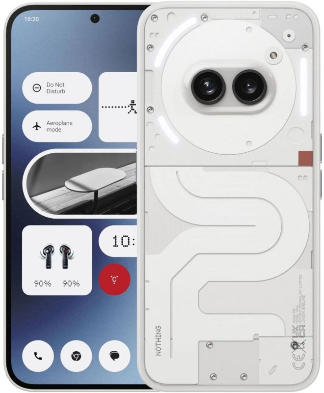 Смартфон Nothing Phone (2a) 6.7" 8/128ГБ, 2SIM, 5000мА•год, білий