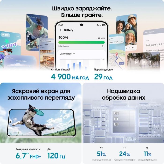 Смартфон Samsung Galaxy S26 FE 5G (S741) 6.7' 8/512ГБ, 2SIM, 4900мА•год, зелений світлий