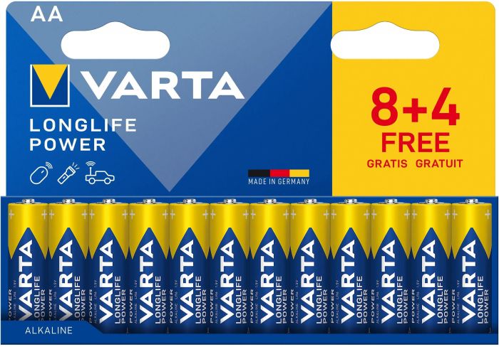 Батарейка Varta Longlife Power  лужна AA блістер, 12 шт