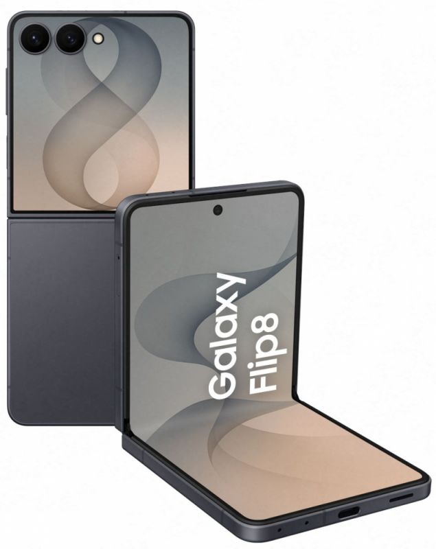 Смартфон Samsung Galaxy Flip 8 5G (F776) 6.9"/4.1"12/256ГБ, 1SIM, 4300мА•год, графітовий