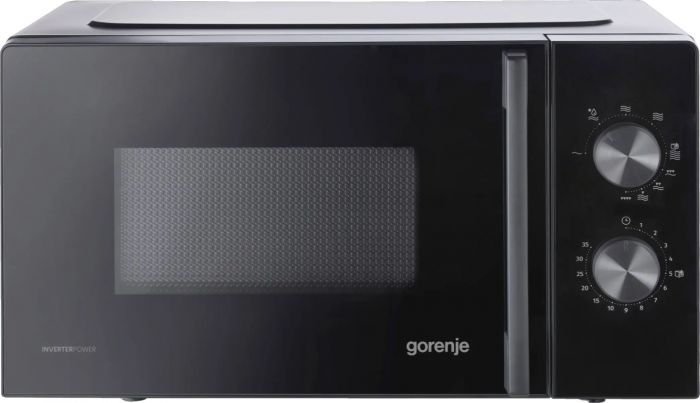 Мікрохвильова піч Gorenje, 20л, мех. керув., 700Вт, гриль, інвертор, чорний