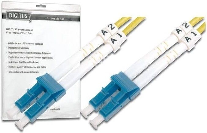 Патч-корд волоконно-оптичний DIGITUS LC/UPC-LC/UPC, 9/125, SM, OS2, duplex, 3м