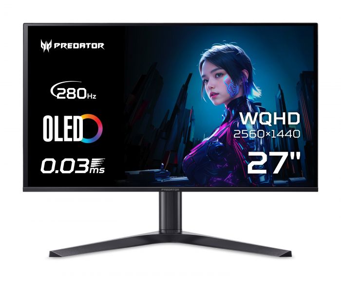 Монітор Acer 27" Predator X27UZ1bmiiprx 2xHDMI, DP, MM OLED, 2560x1440, 280Hz, 1ms