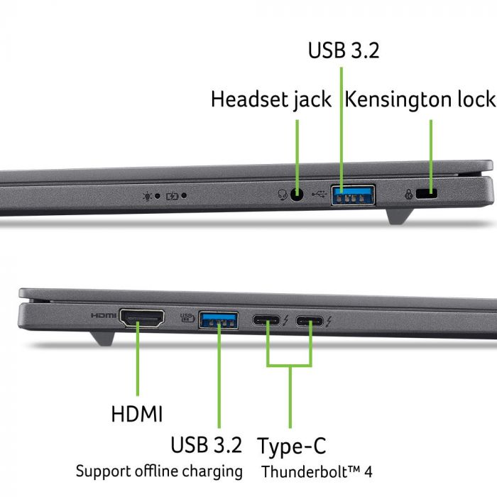 Ноутбук Acer Aspire 16 AI A16-I71M 16" WUXGA OLED, Intel U9-386H, 16GB, F512GB, UMA, Win11, сірий