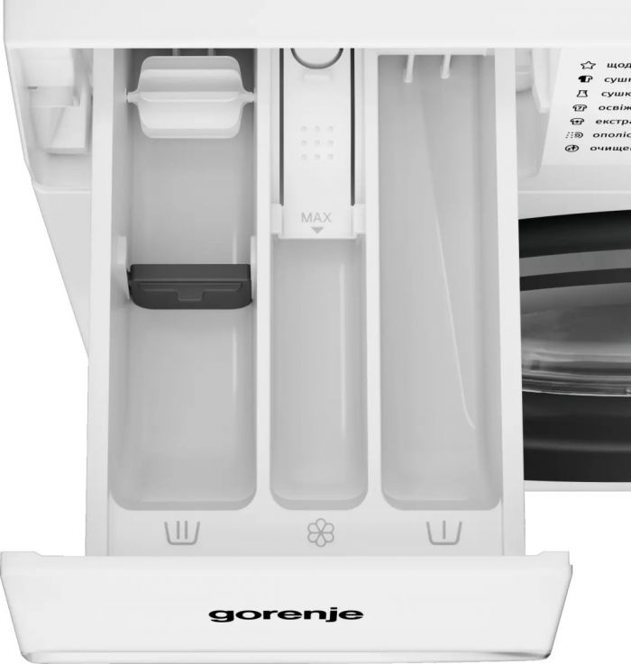 Прально-сушильна машина Gorenje фронтальна, 8(5)кг, 1400, A+, 51см, дисплей, пара, інвертор, білий