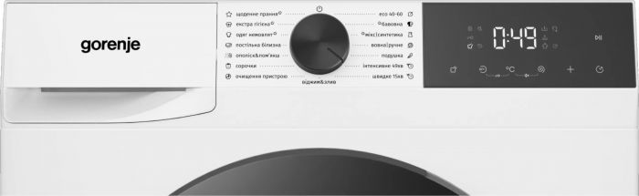 Пральна машина Gorenje фронтальна, 6кг, 1200, A, 41.5см, чорний люк, дисплей, пар, інвертор, білий