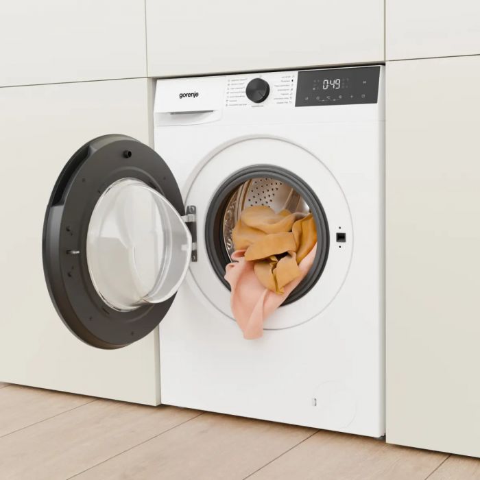 Пральна машина Gorenje фронтальна, 6кг, 1200, A, 41.5см, чорний люк, дисплей, пар, інвертор, білий