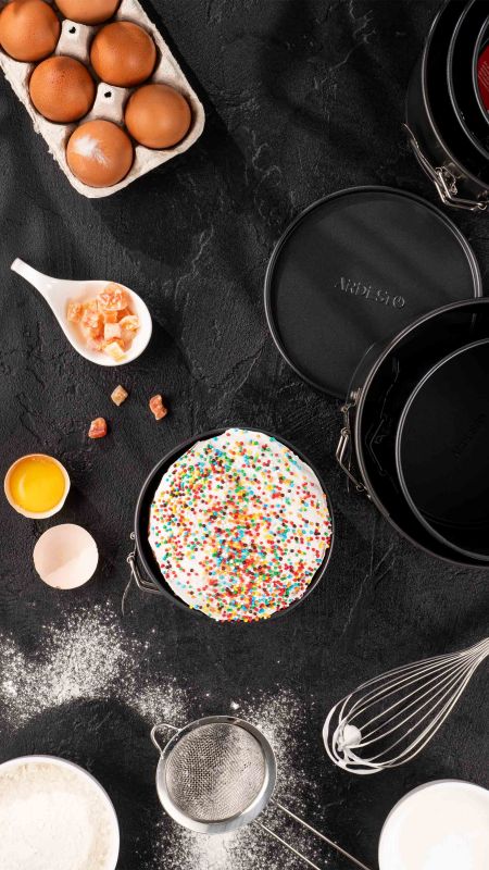 Форма для випікання Ardesto Gemini паски/кекс кругла 16*13 см роз'ємна, сірий, вуглецева сталь