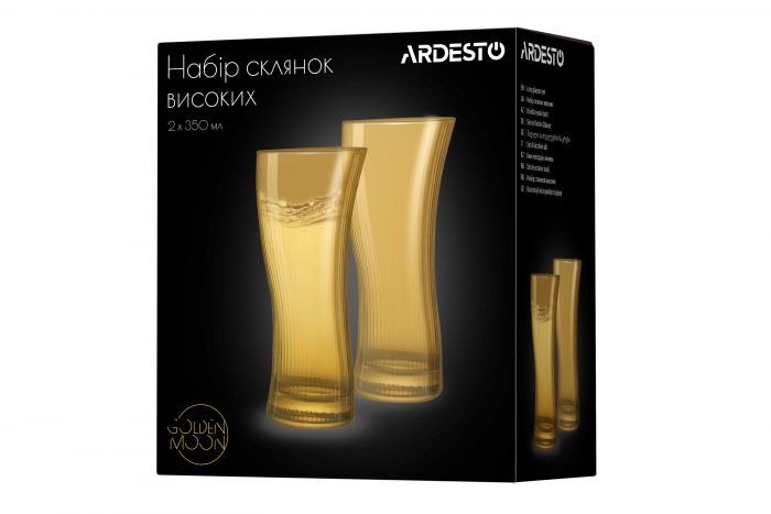 Набір склянок високих Ardesto Golden Moon 350 мл, 2 шт., скло