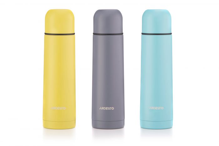 Термос Ardesto Bright City 500 мл, блакитний, нержавіюча сталь