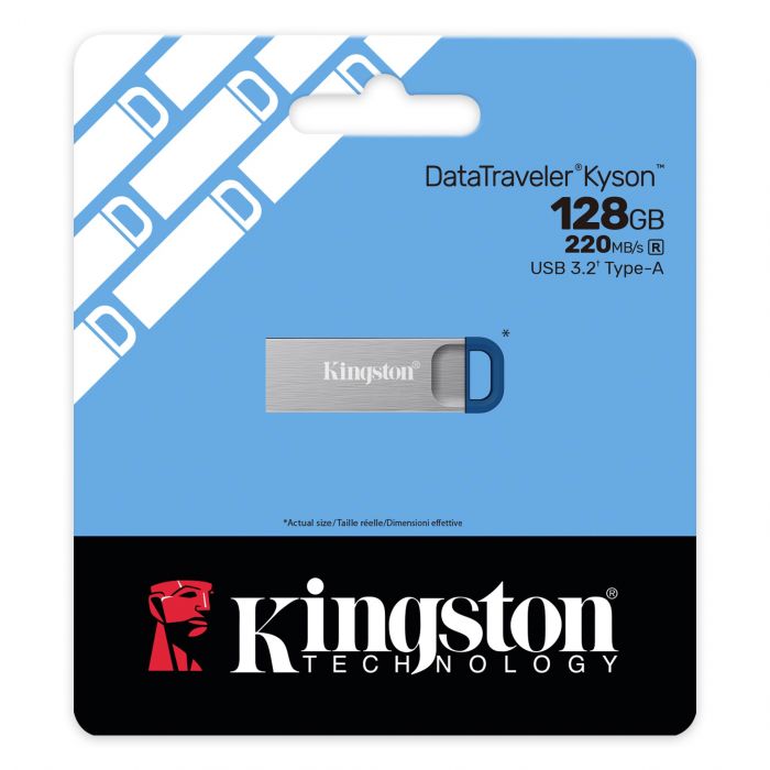 Накопичувач Kingston  128GB USB 3.2 Type-A Gen1 DT Kyson R220MB/s