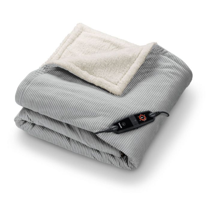 Електропростирадло Beurer, 180х130см, 100Вт, 6 режимів, вельвет, сірий