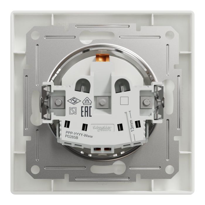 Розетка з з/к та захисними шторками Schneider Electric, Asfora (білий)