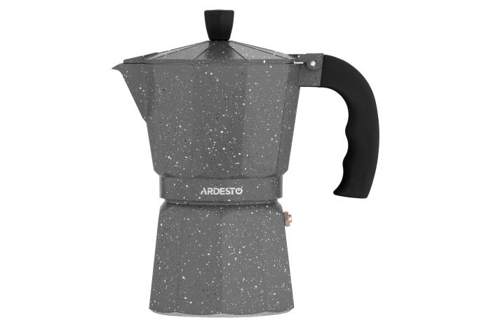Гейзерна кавоварка ARDESTO Gemini Molise, 0.4л, 9 чашок, алюміній, сірий