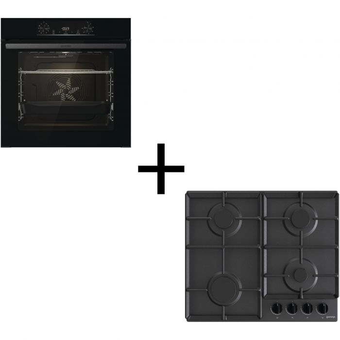 Комплект Gorenje (духовка електрична BO6735E02BK + поверхня газова G641EB), 740147, чорн