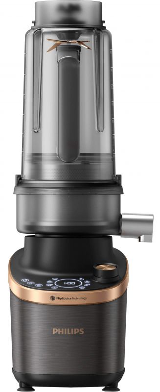 Блендер Philips стаціонарний Flip&Juice, 1500Вт, чаша-2000мл, мідно-чорний
