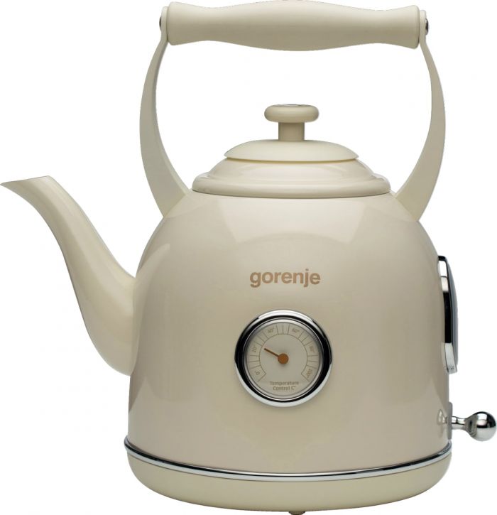 Електрочайник Gorenje 1.7л, 2200Вт, strix контроль, пластик/метал, бежевий