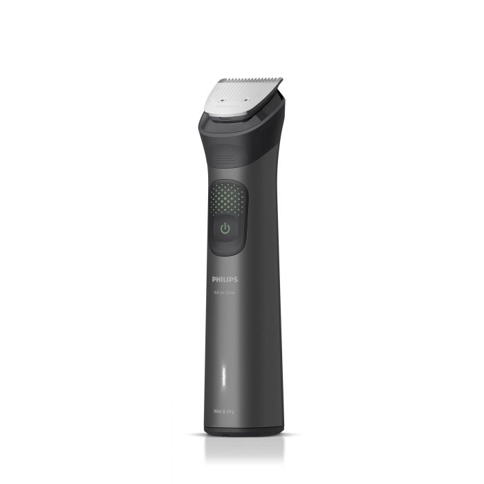 Тример Philips Series 9000, для обличчя, голови, тіла, акум., насадок-15, OneBlade в компл., сталь, сірий