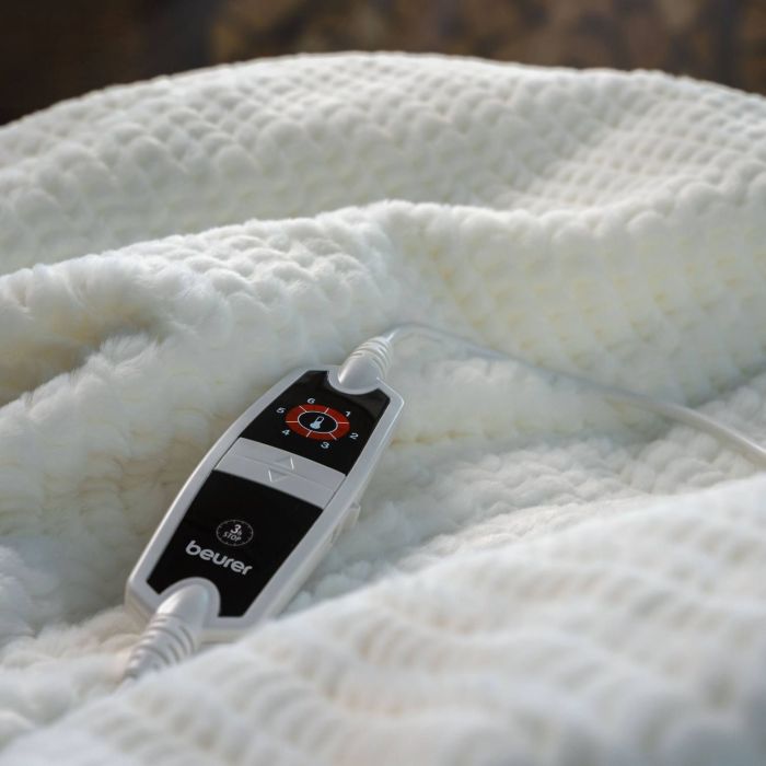Електропростирадло  Beurer, 180х130см, 100Вт, 6 режими, Поліестеровий велюр, білий