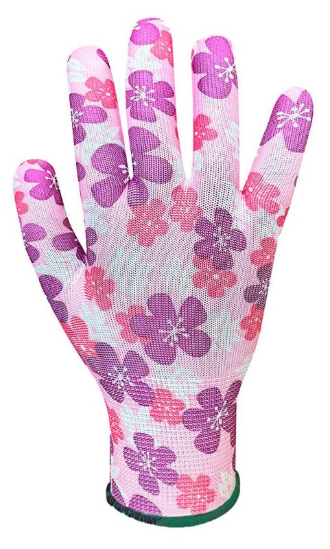 Рукавички робочі Verto, поліестер, р.9, рожевий в квіточку