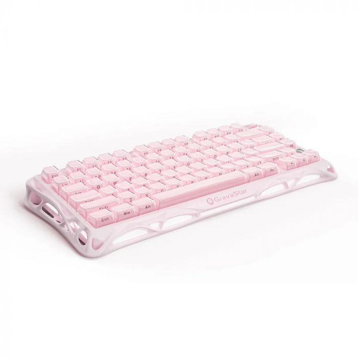 Клавіатура механічна GravaStar Mercury K1 80keys, GravaStar x Kailh Cheery Pink, EN, BT/WL/USB, Sakura Pink